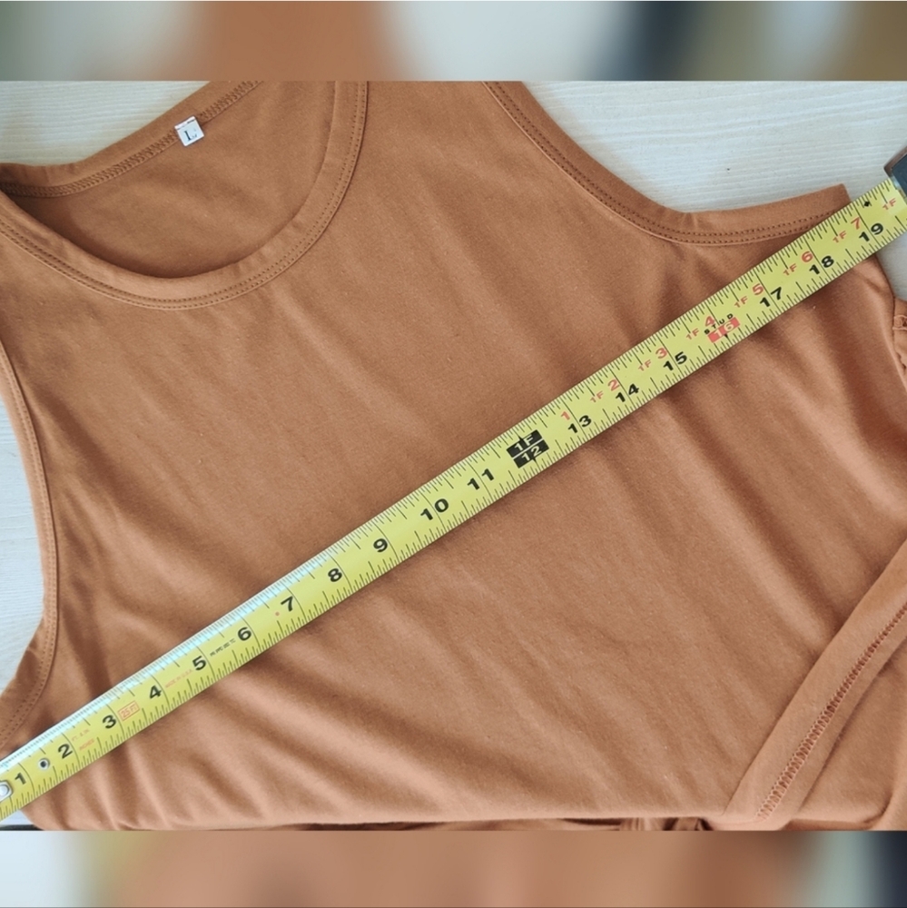 Sleeveless Wrap knotted Detail Caramel Color T-shirt Dress Size S - Picture 5 of 6